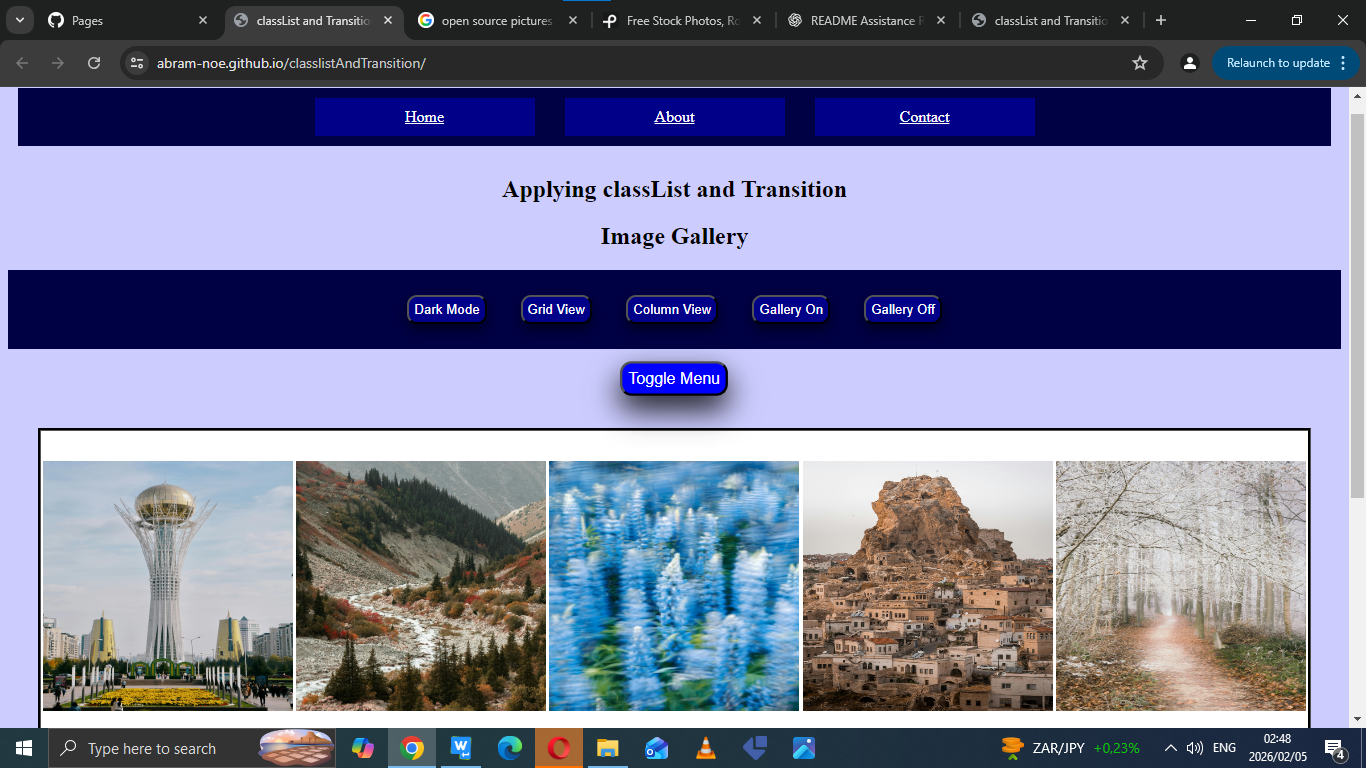 classlist And Transition Screenshot