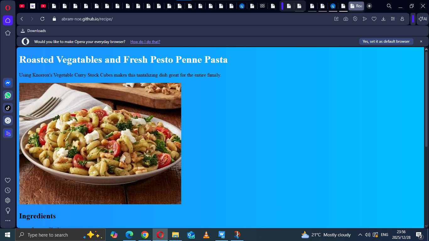 Recipe Page Screenshot