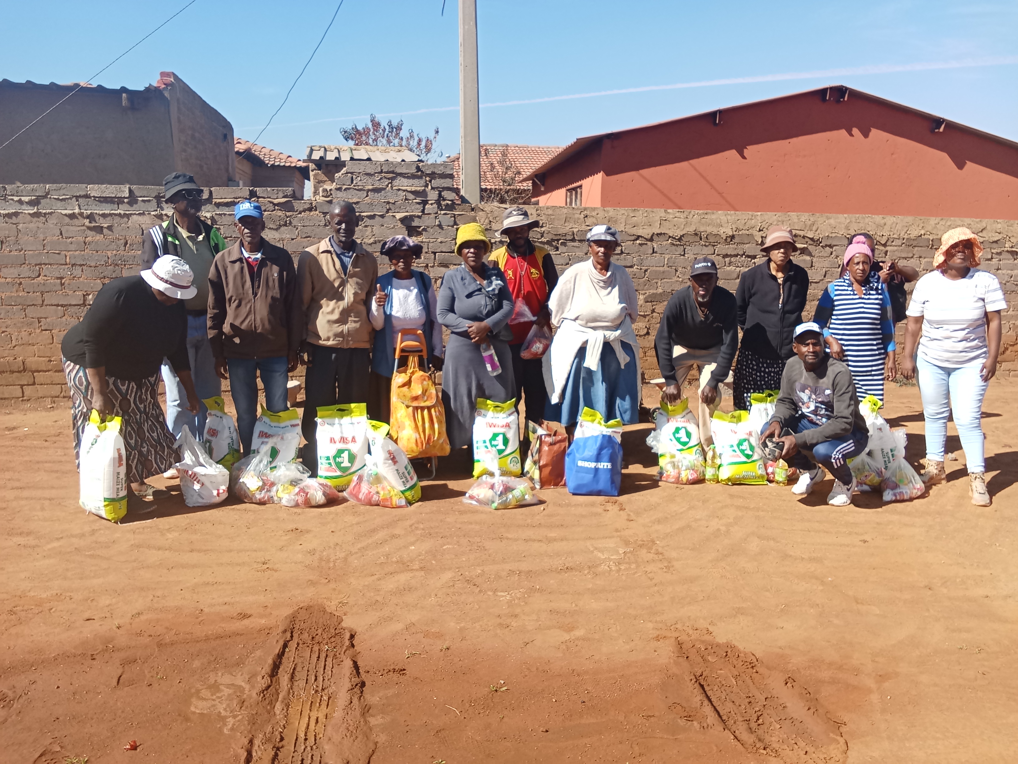 Volunteers delivering food parcels