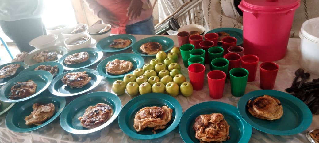 Food being prepared for elderly sessions